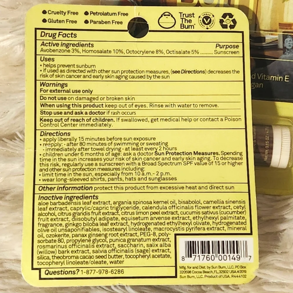 SUN BUM COCONUT Sunscreen Lip Balm